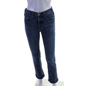 McGuire Womens High Rise Medium Wash Button Up Boot Cut Jeans Blue Cotton Size 2